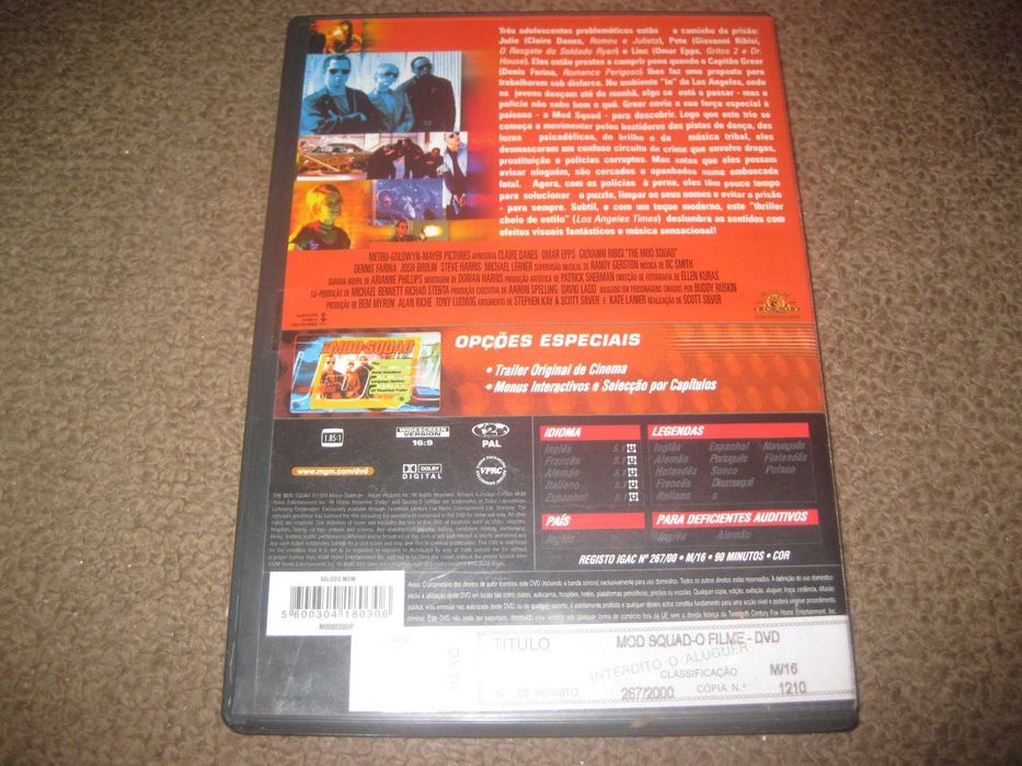 DVD "Mod Squad: O Filme" com Claire Danes/Raro!