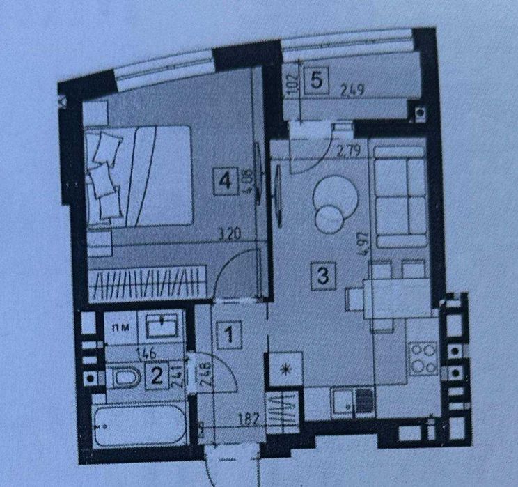 1-кімнатна квартира за адресою вул. Антоненка-Давидовича (площа 38,3 м²) - Atlanta.ua - фото 13