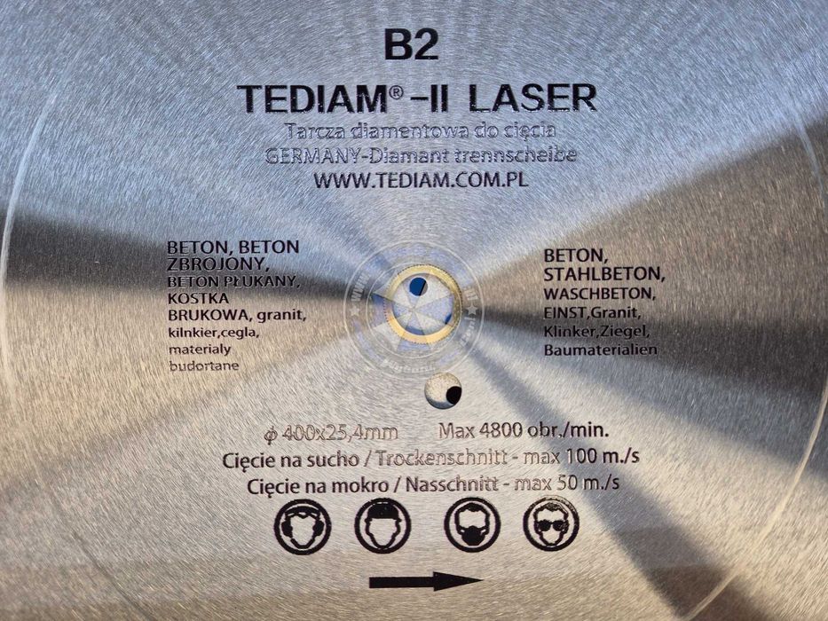 Tarcza Diamentrowa segmentowa do betonu granitu 400mm tarcza 400mm