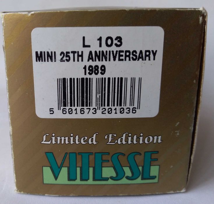 Mini, modelo comemorativo de 25º aniversário, 1989. Ver descrição