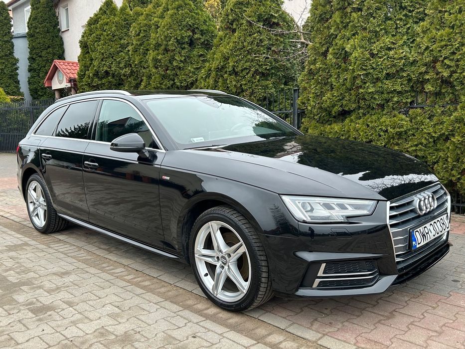 Audi A4 Avant B9 S-line Avant 2018, 2.0 TDI S-Tronic czarna perła bogata opcja FV