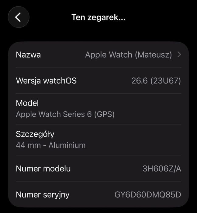 Apple Watch Series 6 44mm (uszkodzony)