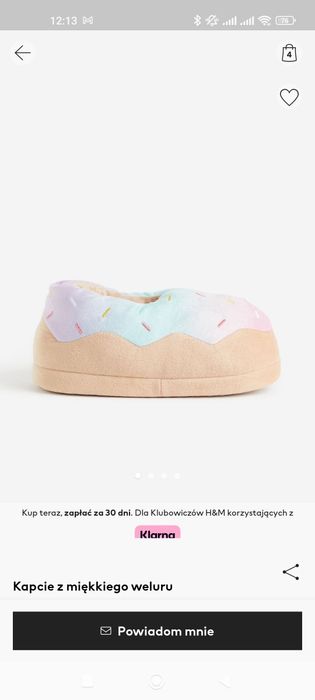 Kapcie donut pączek dziewczynka H&M 34