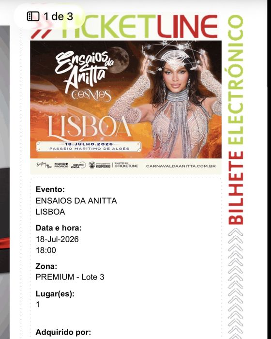 Bilhetes Ensaios da Anitta