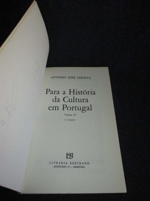 Livros Para a História da Cultura em Portugal António José Saraiva 2 V