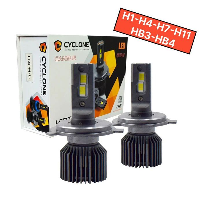 LED Лед Лампи CYCLONE type 45 H1 Н4 H7 H11 НB3 НВ4 6000K 60W 12000LM
