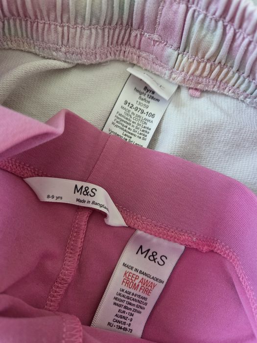 Krótkie spodenki 3 pary Dunnes Next M&S r. 128cm 8 lat