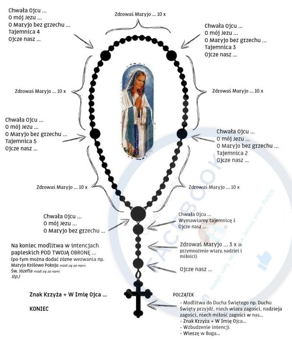 Różaniec Wojownika Maryji duży stal chrurgiczna 10mm