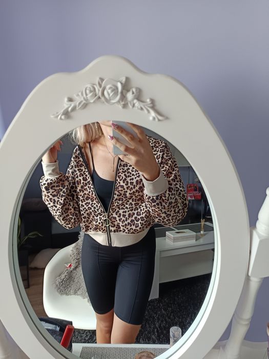 panterka bluza zasuwana Bomberka w panterkę damska M