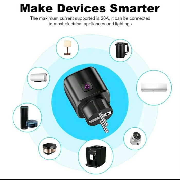 Розумна розетка Tuya Smart Wi-Fi 20A