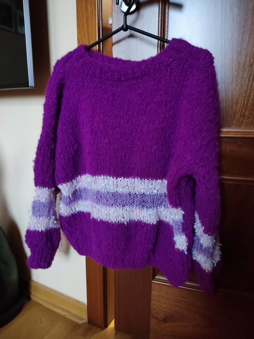 Sweter moherowy ręcznie robiony