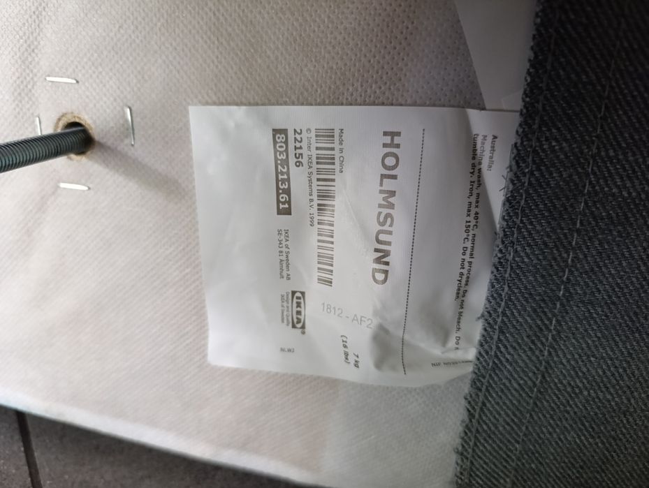 Sofa Narożnik z funkcją spania,borgunda ciemnoszary Holmsund Ikea