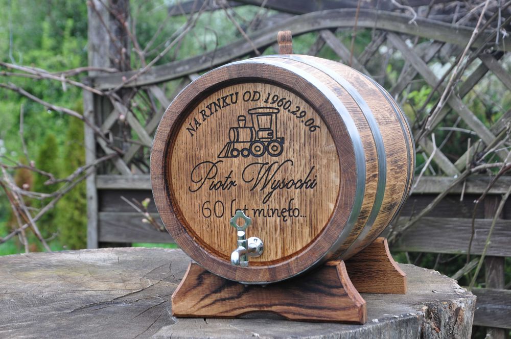 Beczka Dębowa 3L 4L 5L 10L Indywidualny grawer, Sznurki , Opalanie