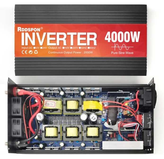 Інвертор перетворювач 12/24/220v, чистий синус, від акумулятора