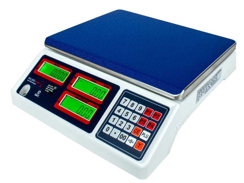 Waga Sklepowa Magazynowa Kalkulacyjna 15kg LCD LEGALIZACJA Akumulator