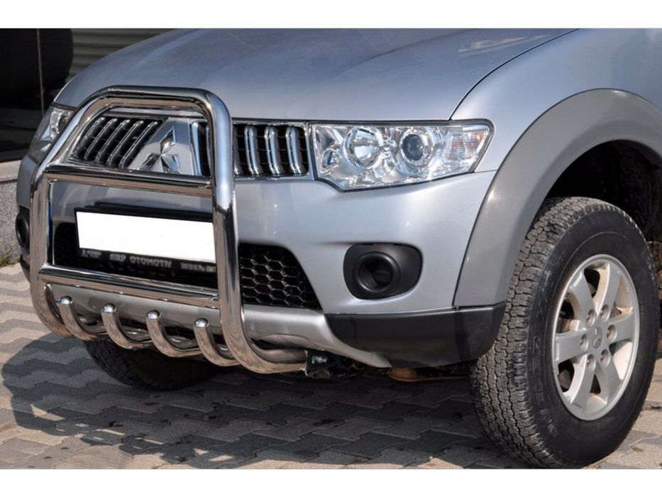 Mitsubishi Pajero Sport 2008-2015 рр. Передній захист QT007 (нерж.)