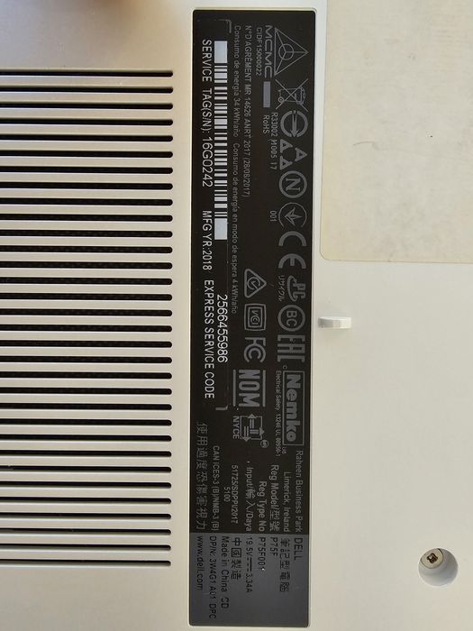 Laptop Dell Inspirion i5 8GB 256 SSD + 1T idealny Biały