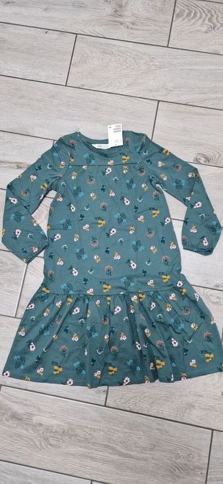 H&M sukienka bawełniana kwiaty kwiatki