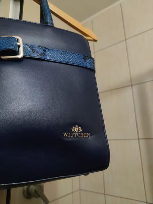 torba torebka Wittchen niebieska elegancka rozsuwana suwak zasuwana bl