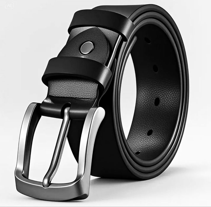 Cinto de pele - masculino - preto - NOVO