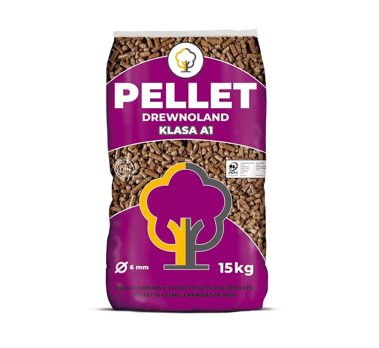 Opał, Pellet mieszany 6 mm, certyfikat DIN PLUS A1, Wylewa