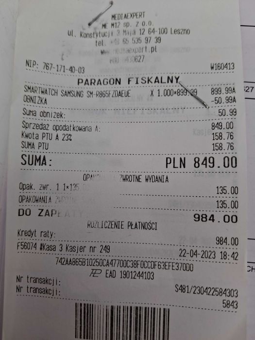 Smartwatch SAMSUNG Galaxy Watch 4 SM-R860NZ 40mm Różow złoty GWARANCJA