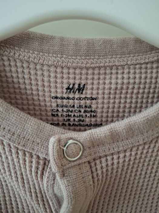 Waflowy rampers pajac brudny róż 56 h&m