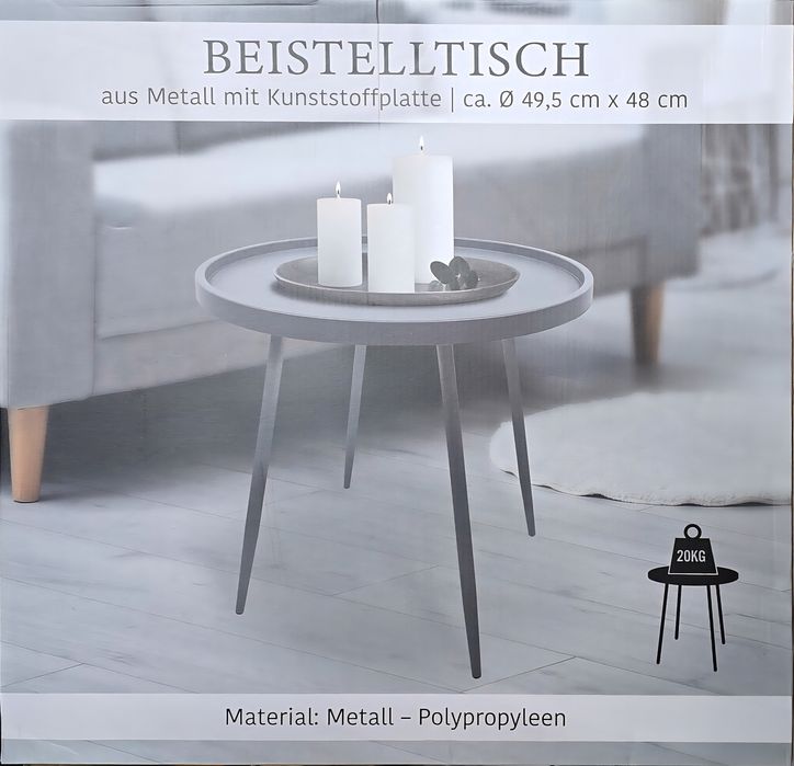 Okrągły stolik metalowy