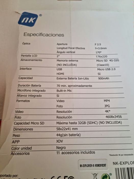 Camera de desporto 4k