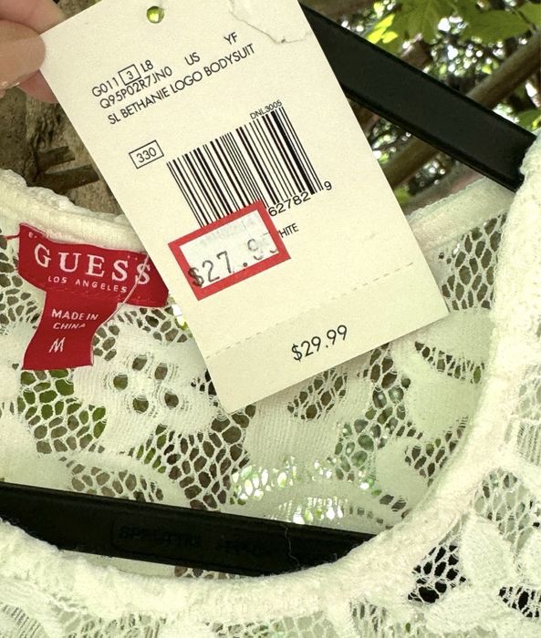 Шикарний стильний боді блуза з мереживом та стразами guess новий