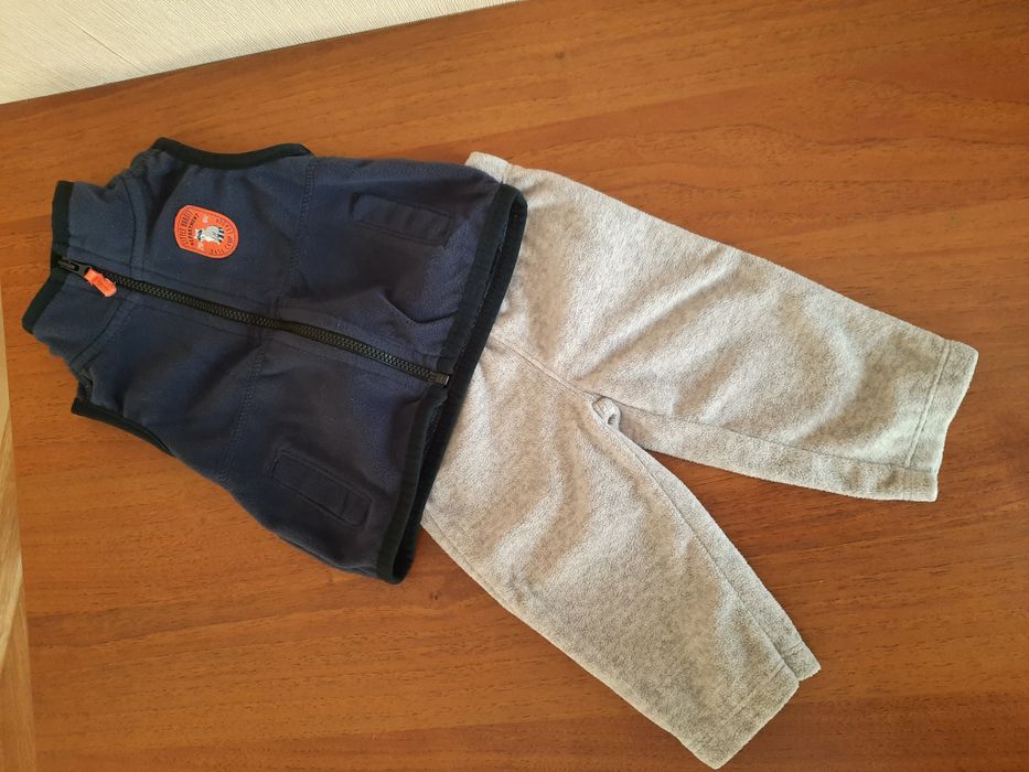 Флисовый костюм 0-3 мес жилетка штаны картерс carters