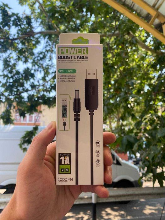 Кабель живлення для роутера  USB - DC з 5V на 12V 5.5x2.1мм