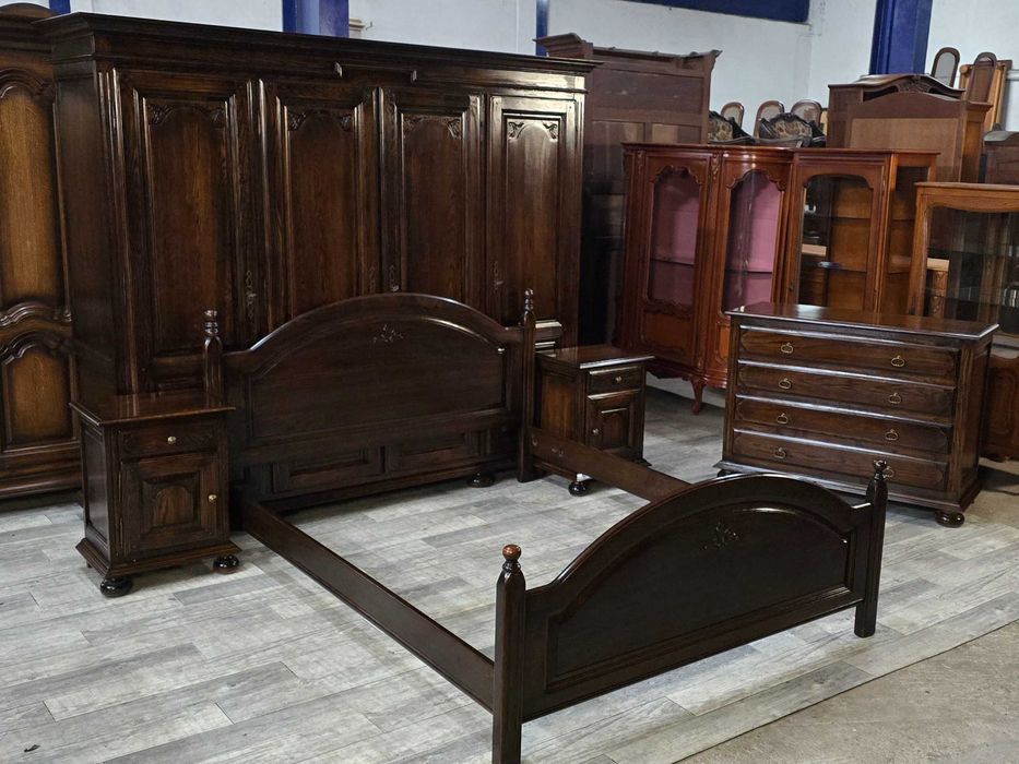 Ciemna Dębowa Sypialnia / Komplet Mebli Do Sypialni / Zestaw /