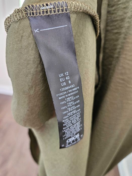 Sukienka maxi satynowa khaki Asos L 40