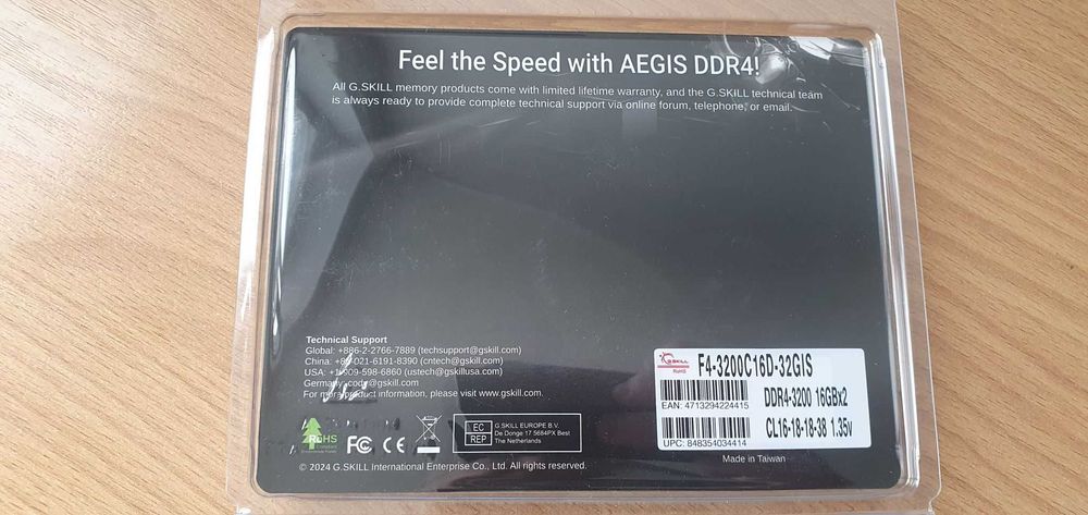 Оперативна пам'ять G.Skill Aegis DDR4 16GB (2x8Gb) 3200Mhz
