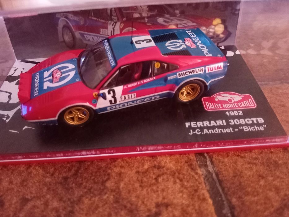2 Miniaturas Carros Ferrari 308 GTB, Monte Carlo e Rally Vasco Navarro
