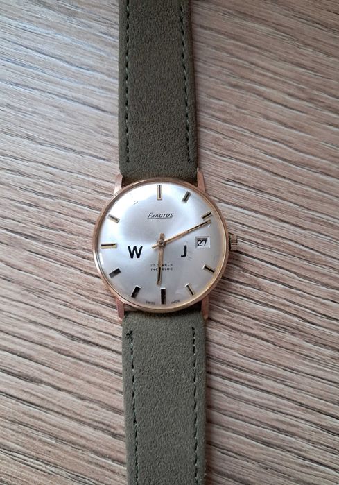 Швейцарський позолочений механічний годинник Exactus