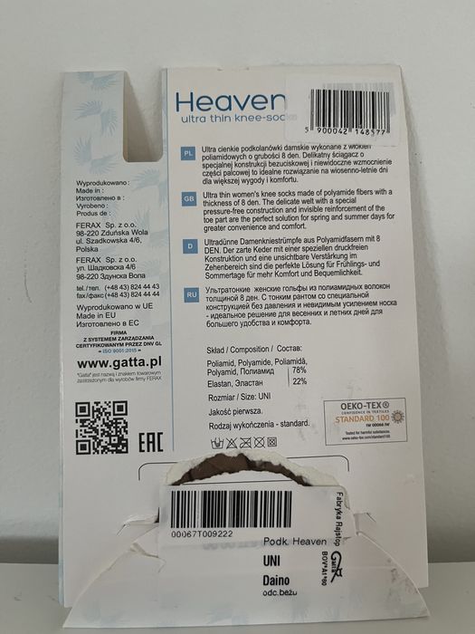 Heaven ultracienkie beżowe podkolanówki nowe 2 pary