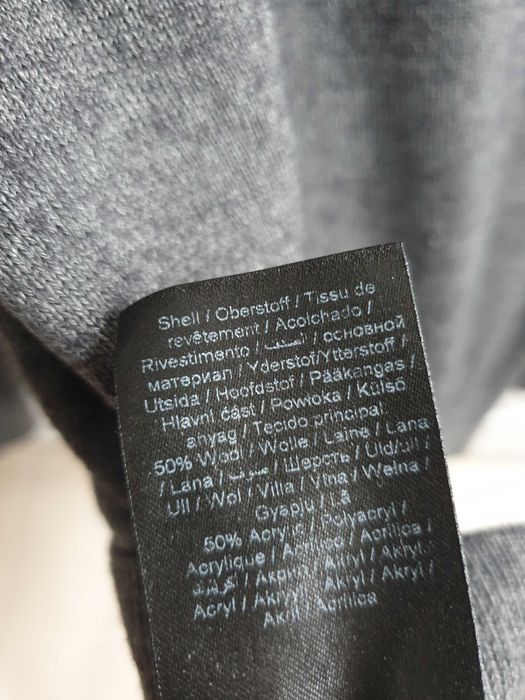 Szary wełniany sweter Matinique S M męski slim fit