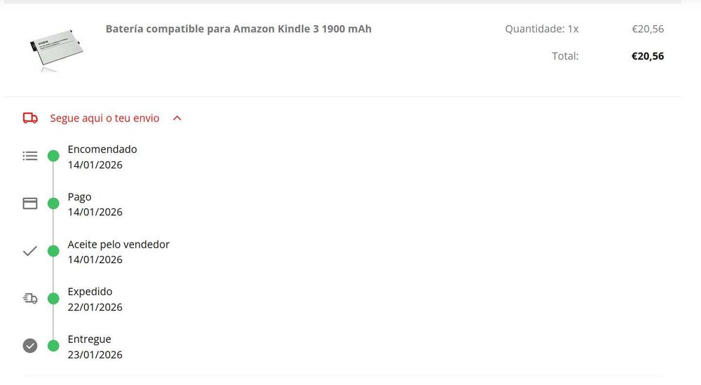 Bateria Amazon Kindle (3G) + Kindle Keyboard - 1900mAh