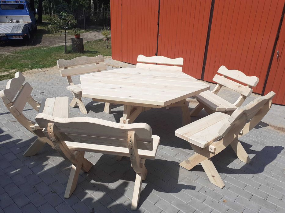 Meble ogrodowe Producent lite drewno zestaw sześciokątny