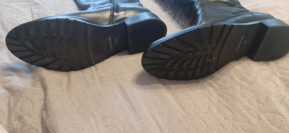 Skórzane kozaki do kolan