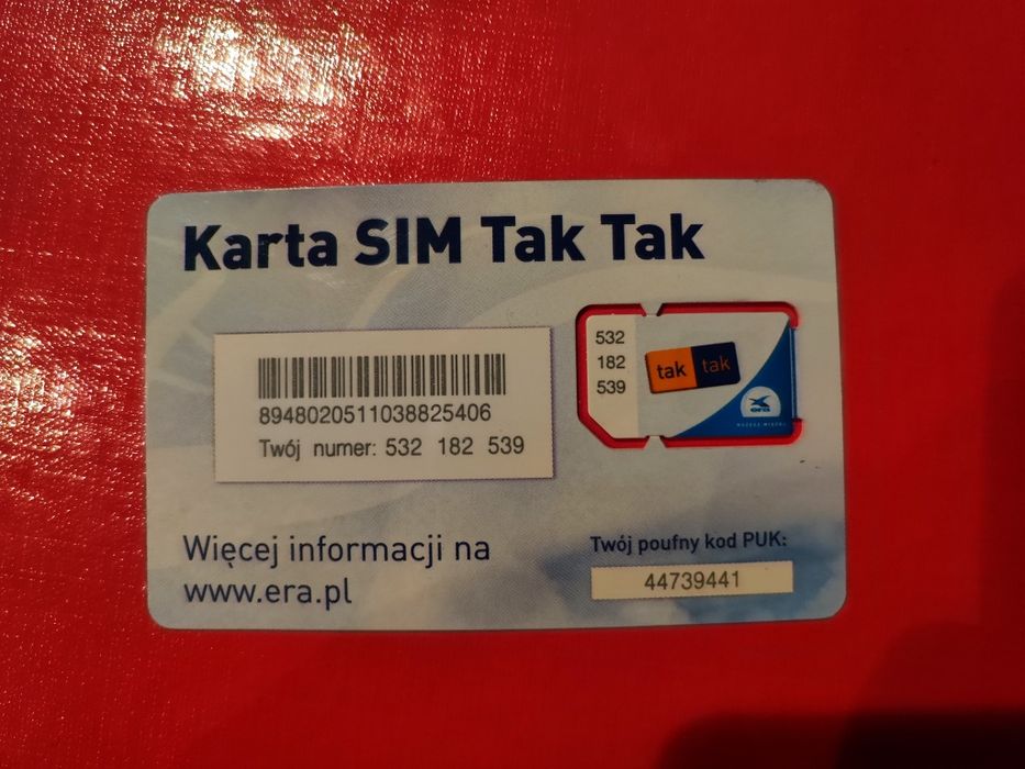 Kolekcjonerska karta SIM z sieci Era Tak Tak