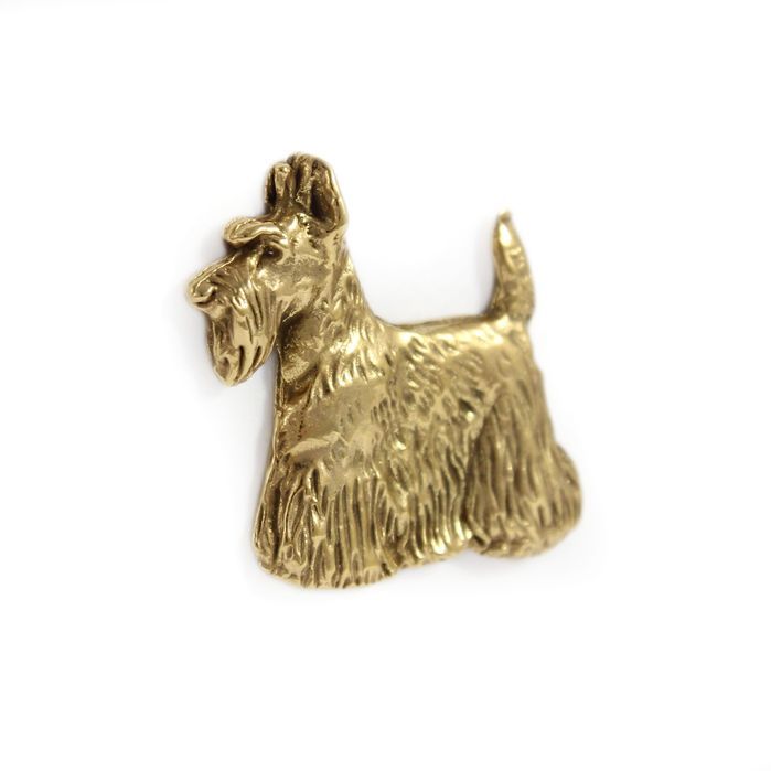 Terier szkocki pin pozłocony w pudełku Art-Dog