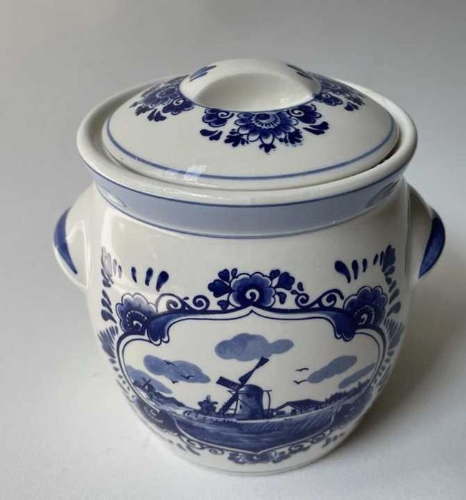 Pote de mostarda holandesa Porcelana Delftware