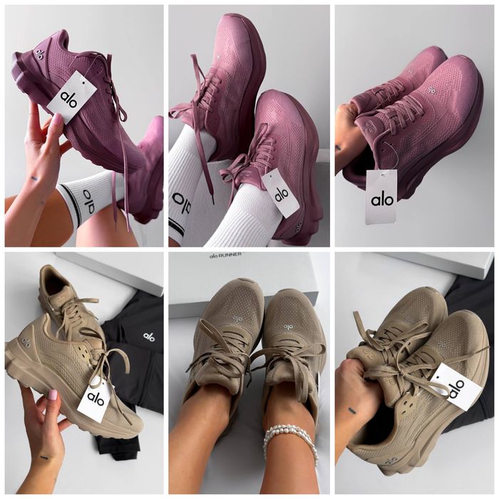р36-45 Кросівки Alo Yoga Runner White Black Pink Blue Burgundy