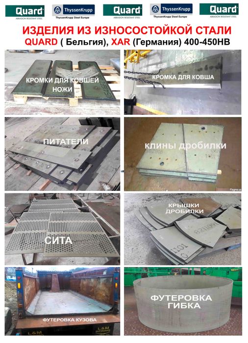 Сталь износостойкая нож ковша Quard Xar Hardox броня