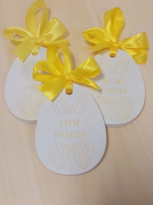 Pendentes gesso perfumado Feliz Páscoa