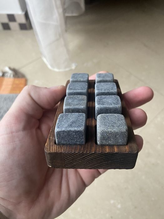 NOWE kamienie do whisky stones rocks granit drewniane tacki 16szt