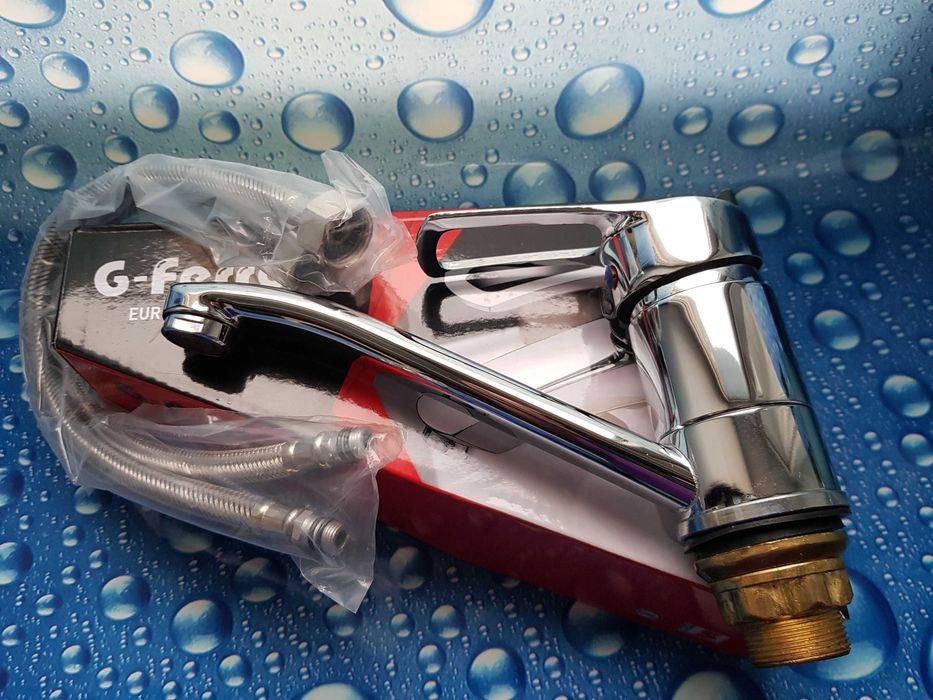 Смеситель для умывальника G-FERRO HANSBERG 004 (излив 15 см) на гайке